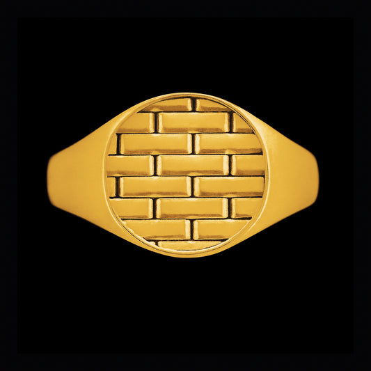 BRICK WALL RING GOLD VERMEIL