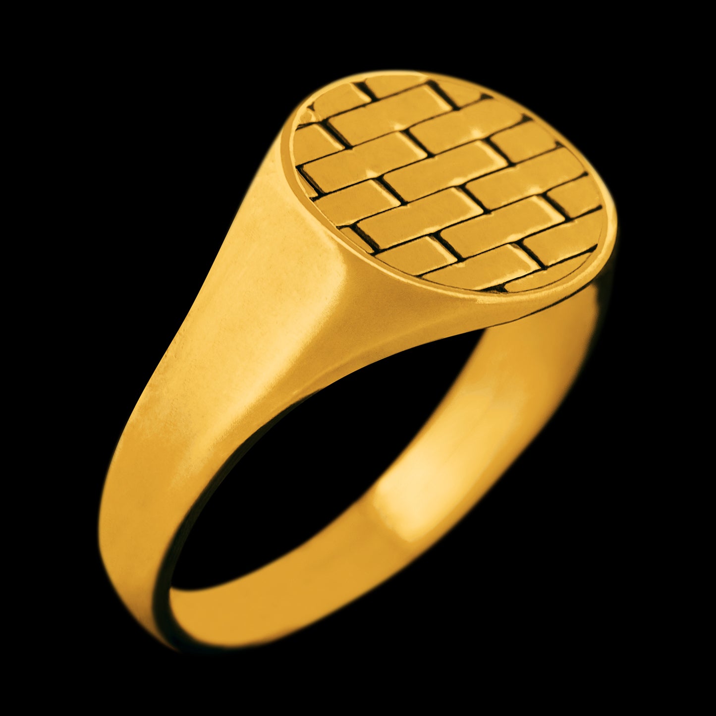 BRICK WALL RING GOLD VERMEIL