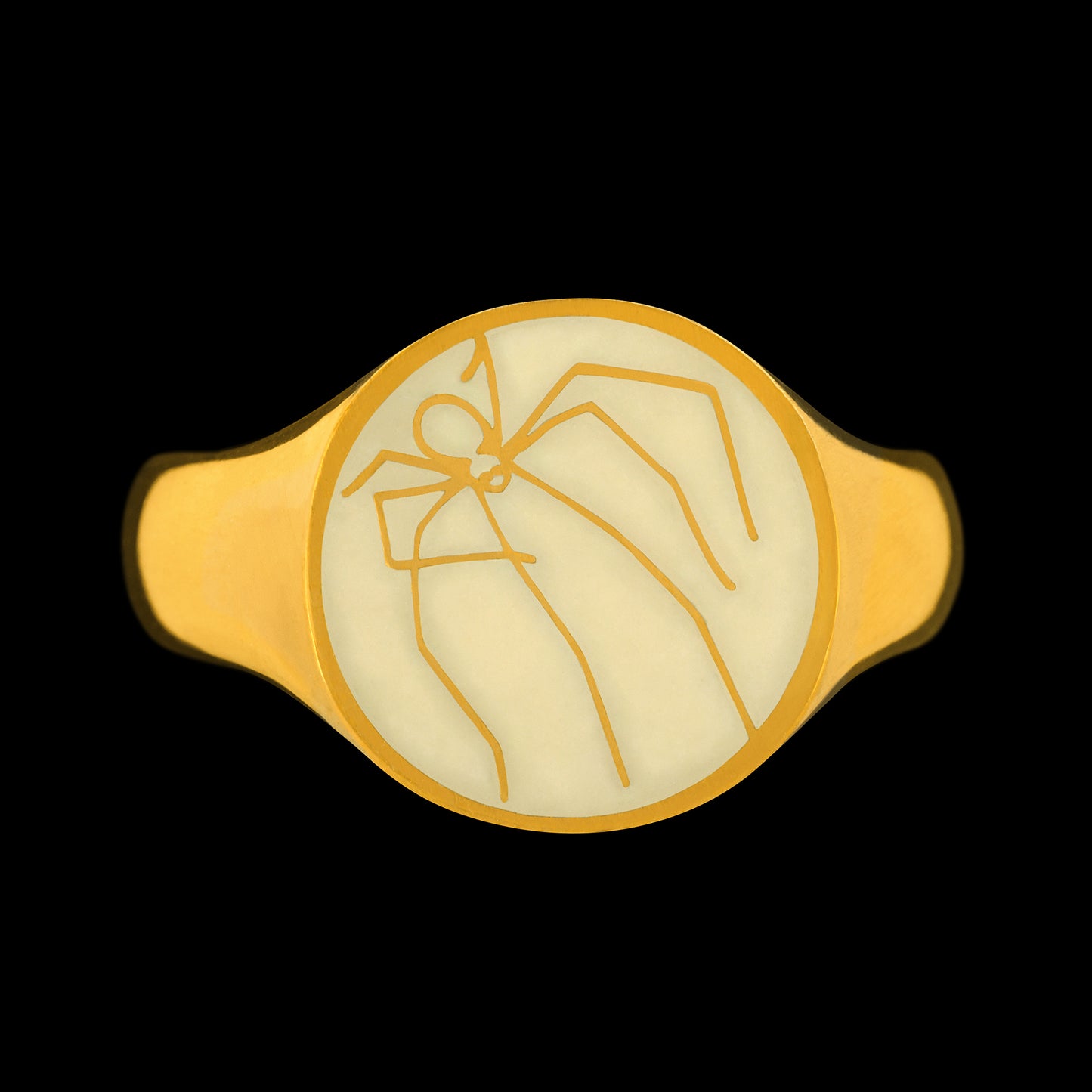 SPIDER RING GOLD VERMEIL WHITE